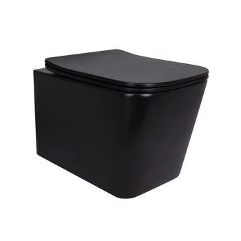 Унітаз підвісний Qtap Tern New Ultra Quiet безобідковий з сидінням Soft-close MATT BLACK QT17332303ASMBSD00052572