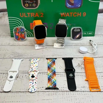Набір i50 suit max комплект 11 в 1 Smart Watch 9 і смарт годинник Ultra 2 + додаткові ремінці білий