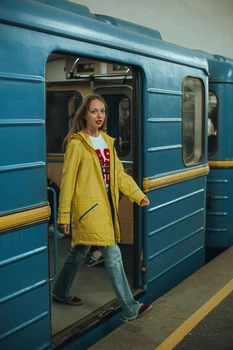 Універсальний дизайнерський дощовик Parasol'ka жовтий яскравий Yellow плащ водонепроникний для чоловіків та жінок, унісекс куртка парка
