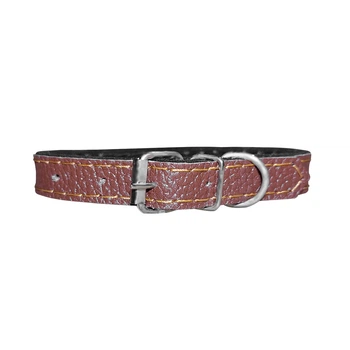 Кожаный ошейник (безразмерный) ширина 15мм, длина 17-32 см (коричневый)