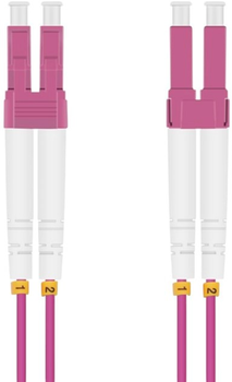 Patchcord światłowodowy Helos LC/LC Duplex 50/125µm OM4 7.5 m Pink (4005938157044)