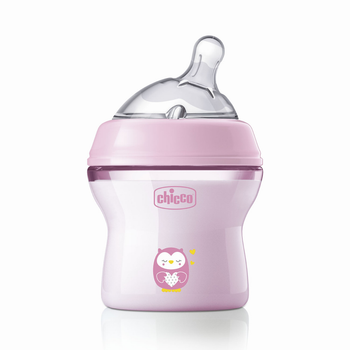 Пляшечка пластик Chicco Natural Feeling NEW, 150 мл, 0м+ (Колір Розовый)