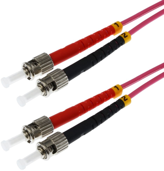 Patchcord światłowodowy Helos ST/ST Duplex 50/125µm OM4 10 m Violet (4005938264278)