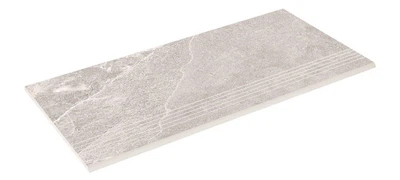 Ступенька из керамогранита Zeus Ceramica Kalakito Ivory SZRXKA1BRNQ Эко 600х300х9,2 мм бежевая, под камень, матовая, с противоковзскими прорезями