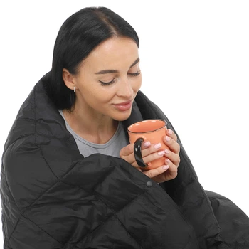 Одеяло мультифункциональное 3в1 с чехлом CAMPING MULTIFUNCTIONAL PUFFY BLANKET 4Monster 510 г 200x144см Нейлон Полиэстер 100% цвет черный C-PBF-144