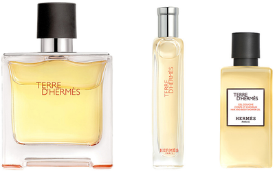 Zestaw męski Hermes Terre D'Hermes Perfumy 75 ml + Perfumy 15 ml + Żel pod prysznic 40 ml (3346130438359)