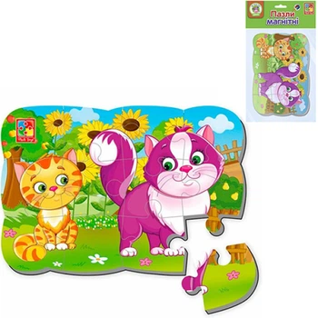 Магнитные пазлы для детей Vladi Toys VT3205-73 P Котики, 12 элементов (VT3205-73-RT)