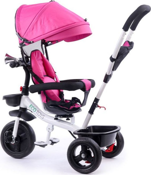 Rowerek trójkołowy EcoToys spacerówka wózek YM-BT-2 Pink (5903089068099)