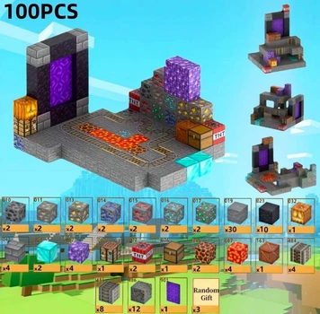 Конструктор для дітей Minecraft на магнітах, 100 деталей [X101]