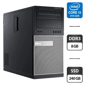 Компьютер Б-класс Dell OptiPlex 9020 Tower / Intel Core i5-4570 (4 ядра по 3.2 - 3.6 GHz) / 8 GB DDR3 / 240 GB SSD / Intel HD Graphics 4600 / DVD-ROM б/у