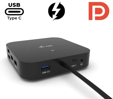 Док-станция i-Tec C31DUALDPDOCKPD USB-C Dual Display Docking Station / USB Type-C / DisplayPort / USB 3.0, USB 2.0 / Gigabit Ethernet б/у