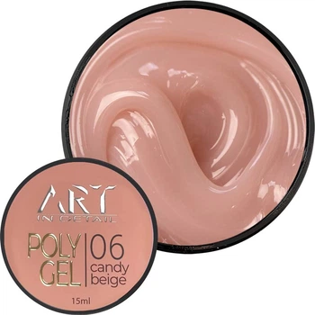 Полігель для нарощування нігтів ART POLYGEL №06 Candy Beige 15 мл