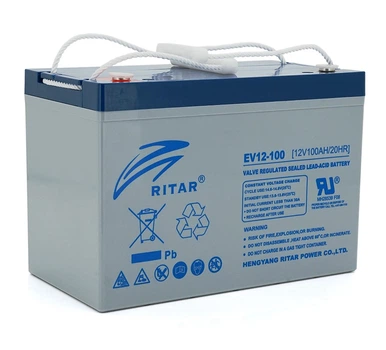 Аккумуляторная батарея AGM тяговый для электротранспорта RITAR EV12100, 12V 100Ah, M8, 29kg