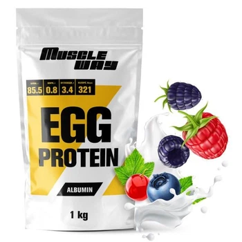 Протеин яичный MuscleWay 85,5% альбумин 1 кг в порошке на 29 порций Лесная ягода (21-125-alb-mw-rs1.ly)