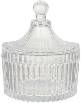 Цукорниця скляна "Crystal Glass" 250мл зі скляною кришкою