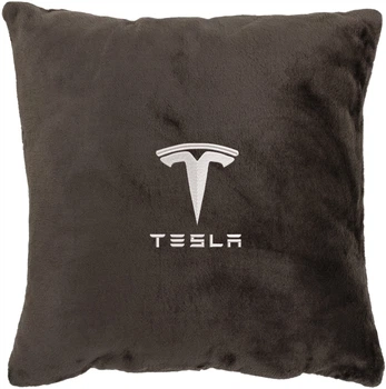 Подушка декоративна Evatech Tesla Коричнева з вишивкою 45х45 см (MPCSHZV040)