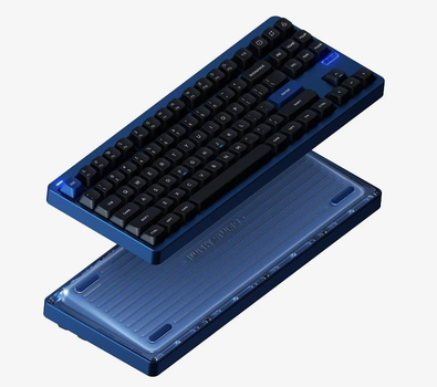 Проводная механическая клавиатура NuPhy Gem80 / Silent Red Clear-Top (linear, 45 gf) / Color - Mystic Indigo / Hot-Swappable, RGB, ANSI US