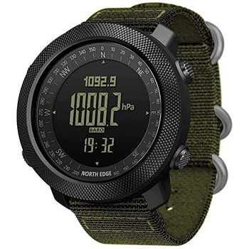 Чоловічий наручний годинник North Edge Apache Green 5BAR механічний, з компасом.