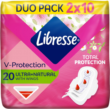 Гігієнічні прокладки Libresse Ultra Natural з алоє та ромашкою 20 шт (7322540344011)