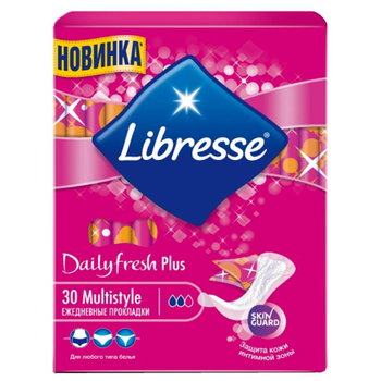 Щоденні гігієнічні прокладки Libresse Dailyfresh Multistyle Plus 30 шт (7322540757200)