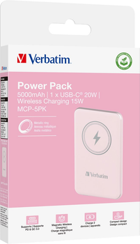 УМБ Verbatim Charge 'n' Go Power Bank 5000 mAh 20W Pink (23942322436)