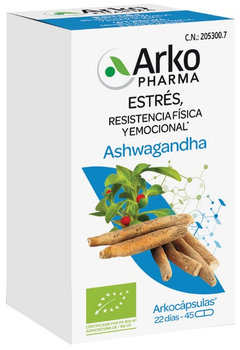 Suplement diety Arkopharma Arkocapsułki Ashwagandha Bio 45 kapsułek (3578836110684)