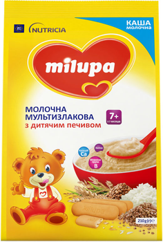 Молочна каша Milupa Мультизлакова з дитячим печивом 210 г (5900852931161)