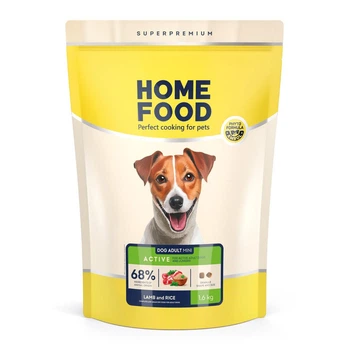 Низкозерновой корм для активных собак и юниоров мелких пород Home Food с ягненком и рисом 1,6кг (4820290092198)