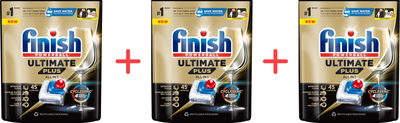Набір капсул для миття посуду в посудомийних машинах Finish Ultimate Plus All in 1 45 + 45 +45 шт (5908252010981)