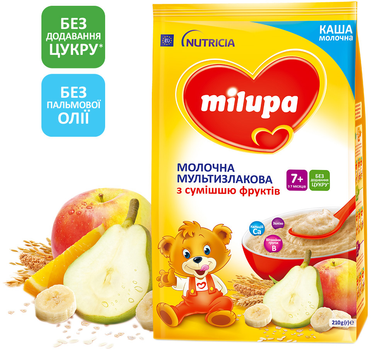 Молочна каша Milupa Мультизлакова з сумішшю фруктів 210 г (5900852930010)