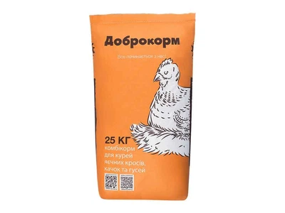 Комбікорм універсальний ДОБРОКОРМ 25кг 1-8 тижнів /крупа "Ст арт НК-1"