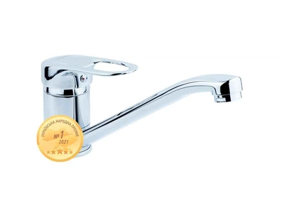 Змішувач для кухні AQUATICA на мийку s44 Ø40 гусак прямий 250мм на шпильці (MJ-2B229C)