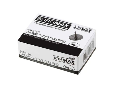 Кнопки BUROMAX 50шт кольорові JOBMAX, BM.5106