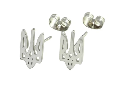 Сережки XUPING TTM Stainless Steel колір Родій пусети "Герб України" (161760)