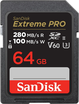 Карта памяти SanDisk Extreme Pro SDXC 64GB V60 UHS-II (0619659202125)