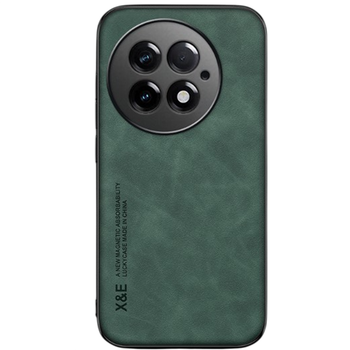 Кожаный чехол - накладка X&E для OnePlus 13 c металлической вставкой green