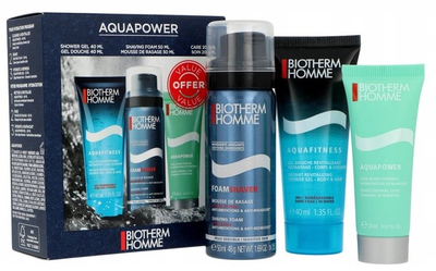 Zestaw dla mężczyzn  Biotherm Homme Aquapower Nawilżający krem do twarzy 20 ml + Pianka do golenia 50 ml + Żel pod prysznic 40 ml (3660732068616)