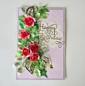 Поздравительная открытка 3D с днем рождения, с розами Happy Birthday!