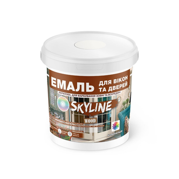 Емаль Для Вікон та Дверей SkyLine Wood Біла 0.4 л