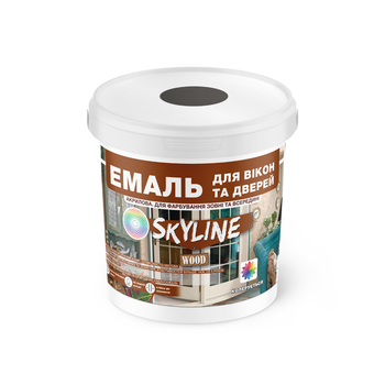 Емаль Для Вікон та Дверей SkyLine Wood Графітова RAL 7024 0.4 л