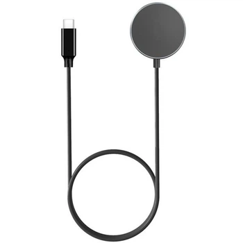 Беспроводное зарядное устройство Deexe Magnetic Cable (Type-C) для Samsung Galaxy Watch 3 / 4 / 5 / 6 / 7 / 8 / Ultra / Ultra (2025) / Active / Active 2 / FE - Black