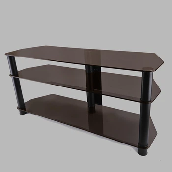 Тумба под телевизор из стекла Commus Меридиан MX bronza black коричневая (1250х350х569)