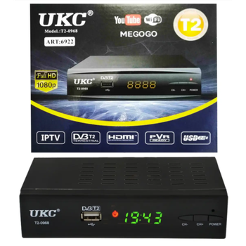 Цифровой ресивер тюнер для телевизора DVB-T2 с поддержкой WiFi адаптера UKC
