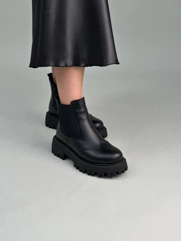 Женские демисезонные челси ShoesBand Черные натуральная кожа 39 (25,5 см) (S86041д)