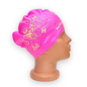 Шапочка для плавания для длинных волос, pink