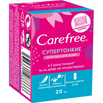 Щоденні прокладки Carefree with Cotton feel 20 шт. (3574661288666)