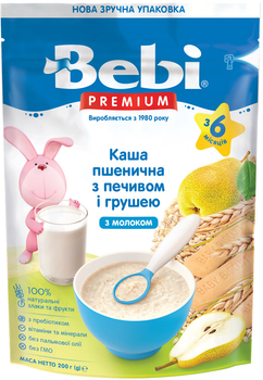 Каша молочна Bebi Пшенична з печивом та грушею з 6 місяців 200 г (8606019654283)