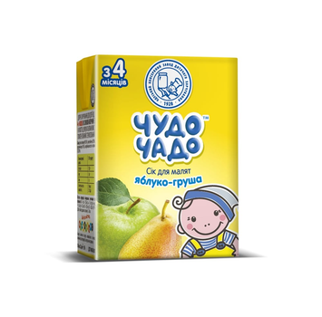 Сік Чудо-Чадо Яблучно-грушевий з м'якоттю і цукром 0.2 л (4820003687697)