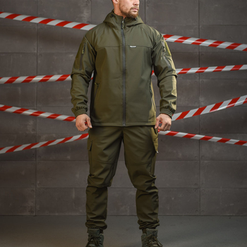 Тактична форма Oblivion Tactical Softshell куртка з капюшоном + штани олива розмір 2XL