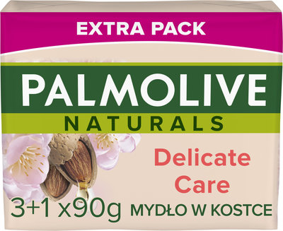 Тверде мило Palmolive Naturals Зволожувальне Мигдаль і молочко 3+1 90 г (8718951597594)